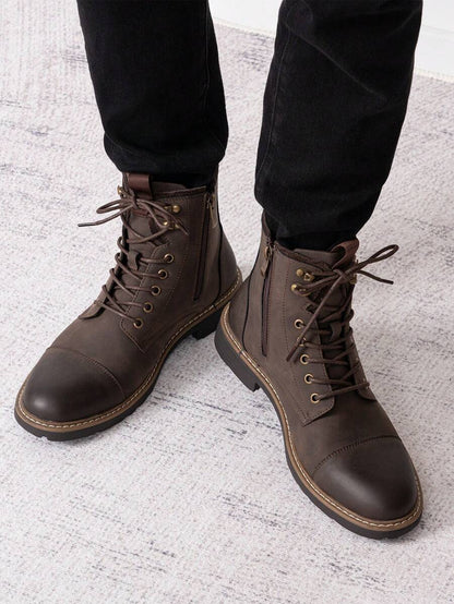 Supportive Ankle Boots with Side Zip Closure