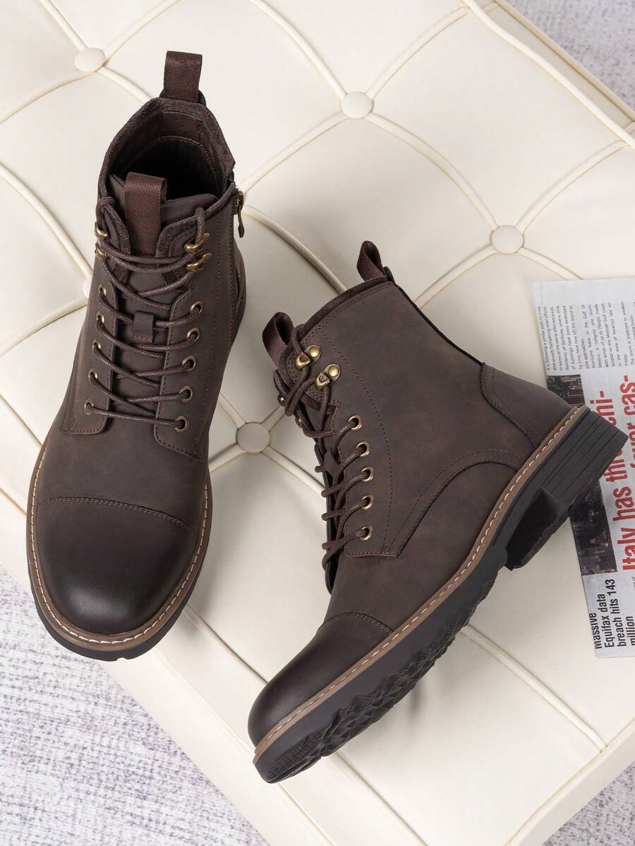 Supportive Ankle Boots with Side Zip Closure