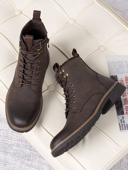 Supportive Ankle Boots with Side Zip Closure