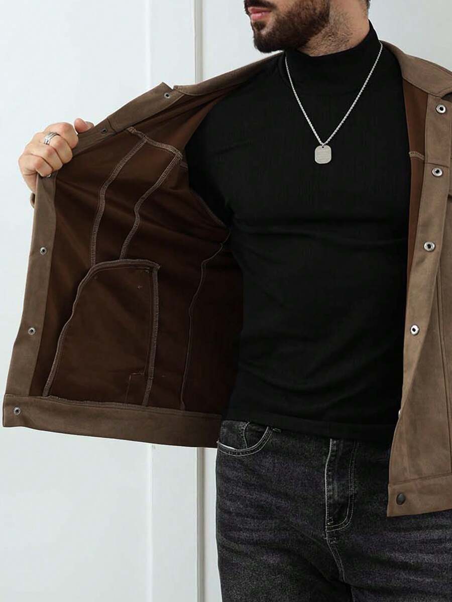 Relaxed Fit Fleece Coat Brown
