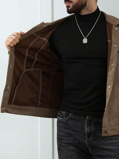Relaxed Fit Fleece Coat Brown