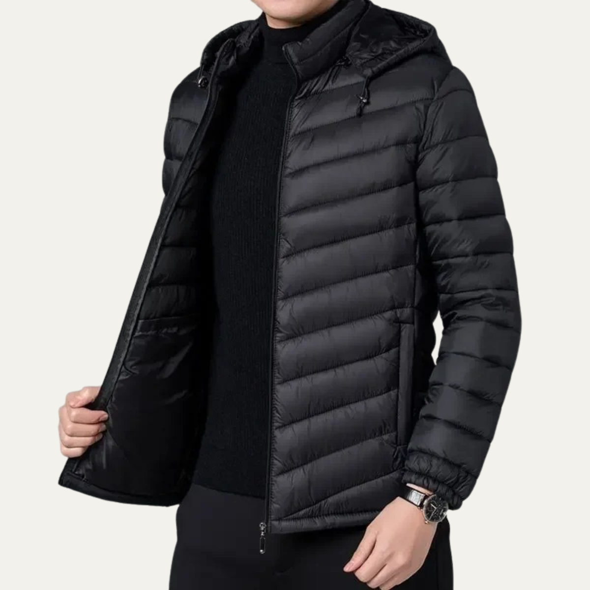 Slim Fit Men's Water Resistant Quilted Puffer Coat