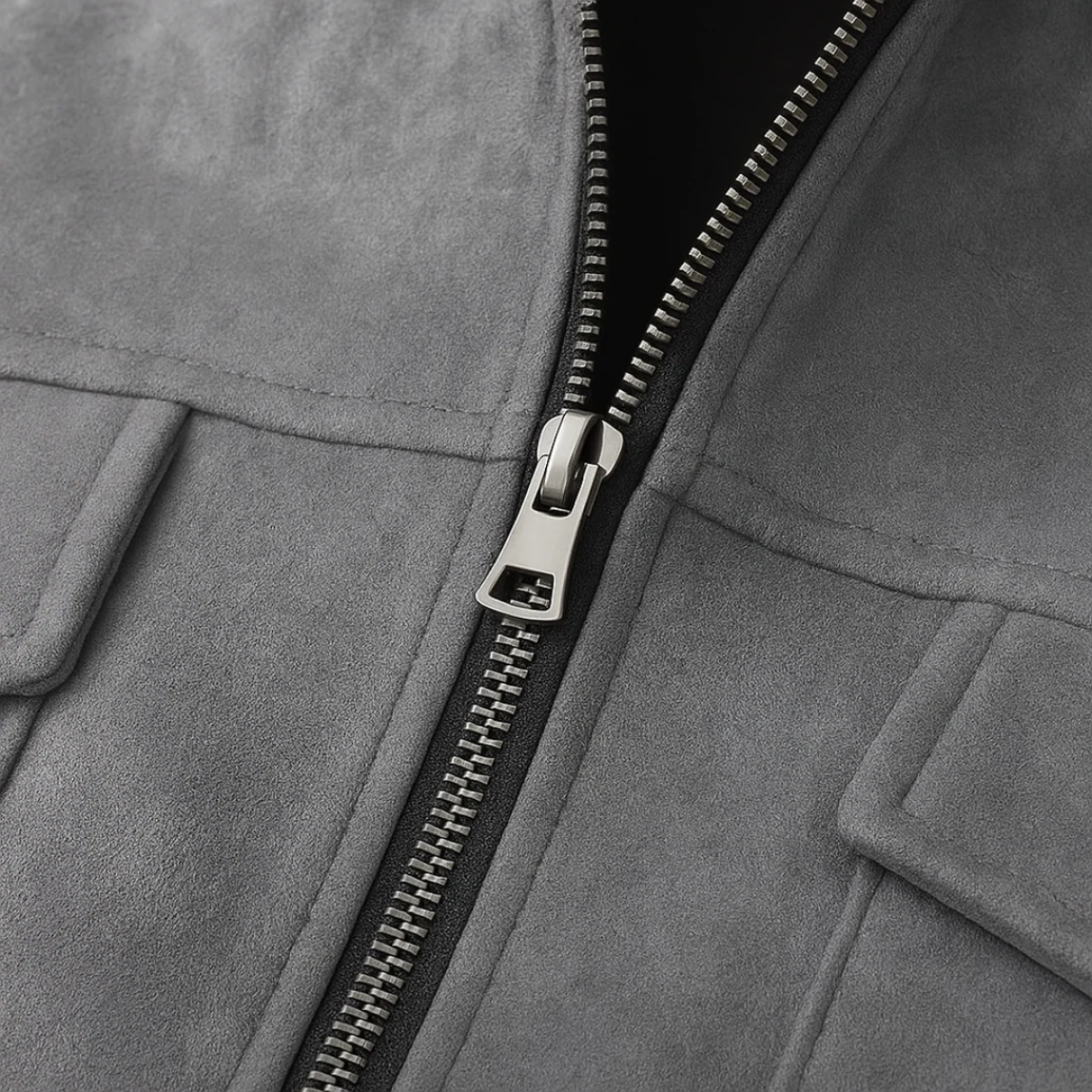 Men's Faux Leather Zip Up Jacket