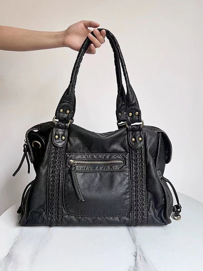 Classic Brown Leather Handbag