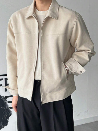 Tan Leather Look Faux Fur Coat