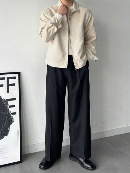 Tan Leather Look Faux Fur Coat