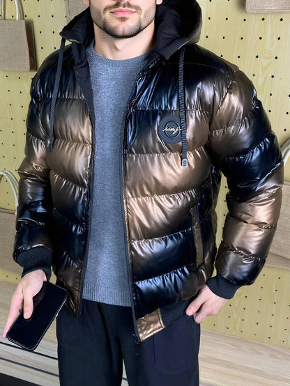 Thick Insulated Parka Jacket Blue