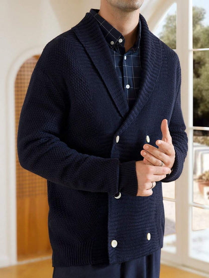 Dark Decorative Open Front Sweater