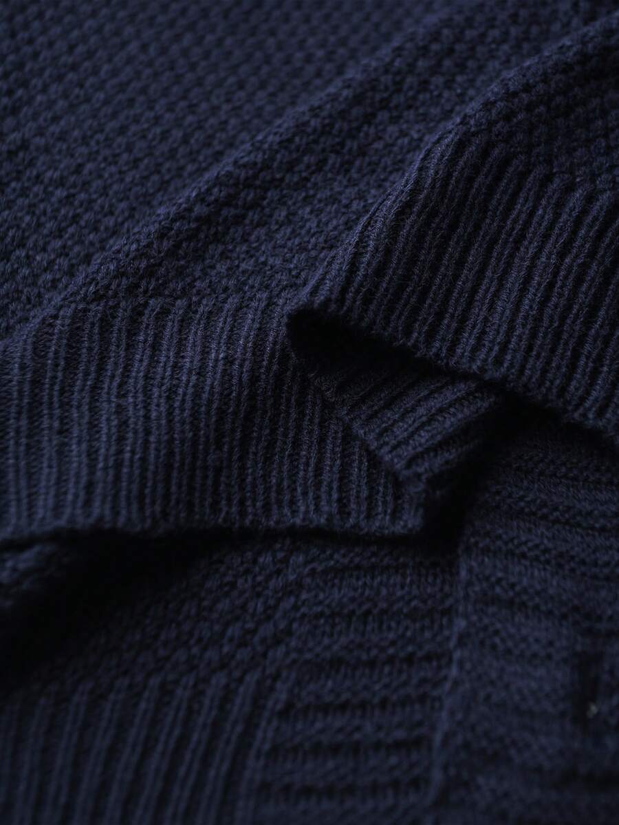 Dark Decorative Open Front Sweater