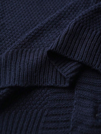 Dark Decorative Open Front Sweater
