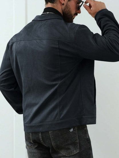 Relaxed Fit Fleece Coat Brown