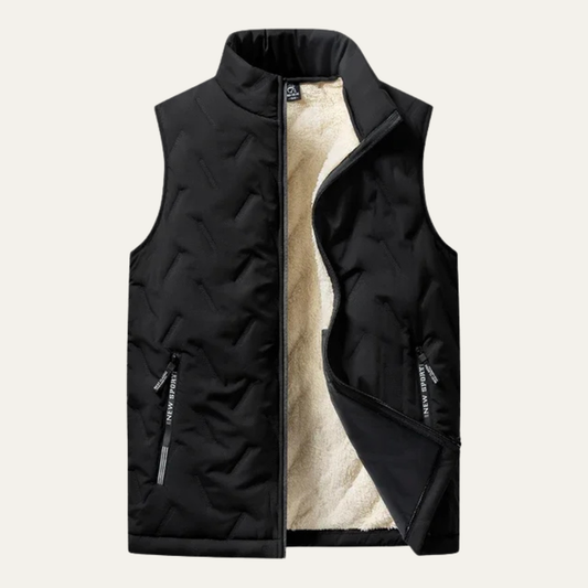 Men's Insulated Fleece Gilet with High Collar - OutfitLondon
