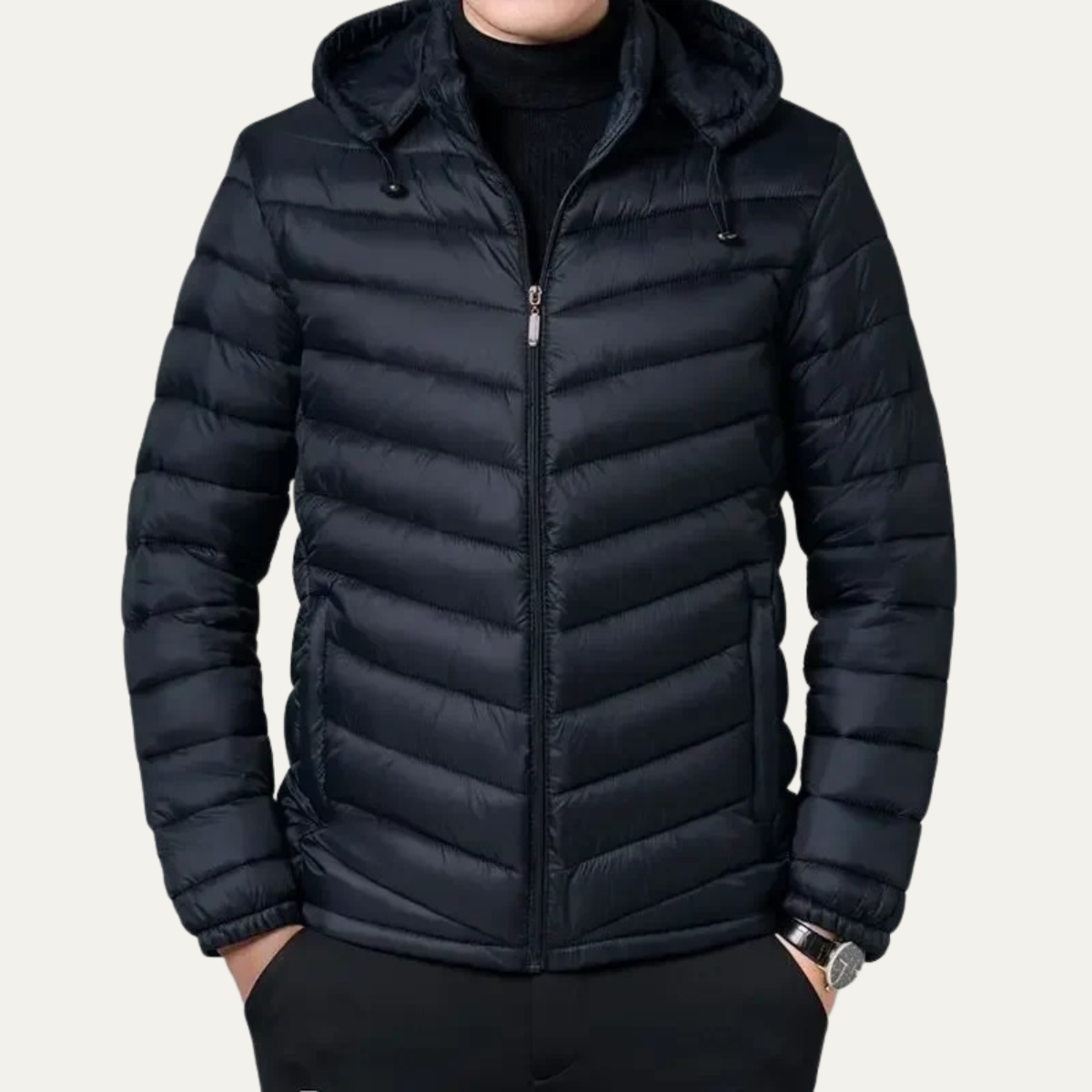 Slim Fit Men's Water Resistant Quilted Puffer Coat