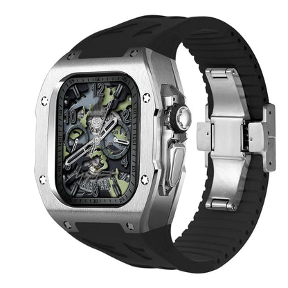 Tough Metal Case and Flexible Rubber Band for Apple Watch Ultra - OutfitLondon