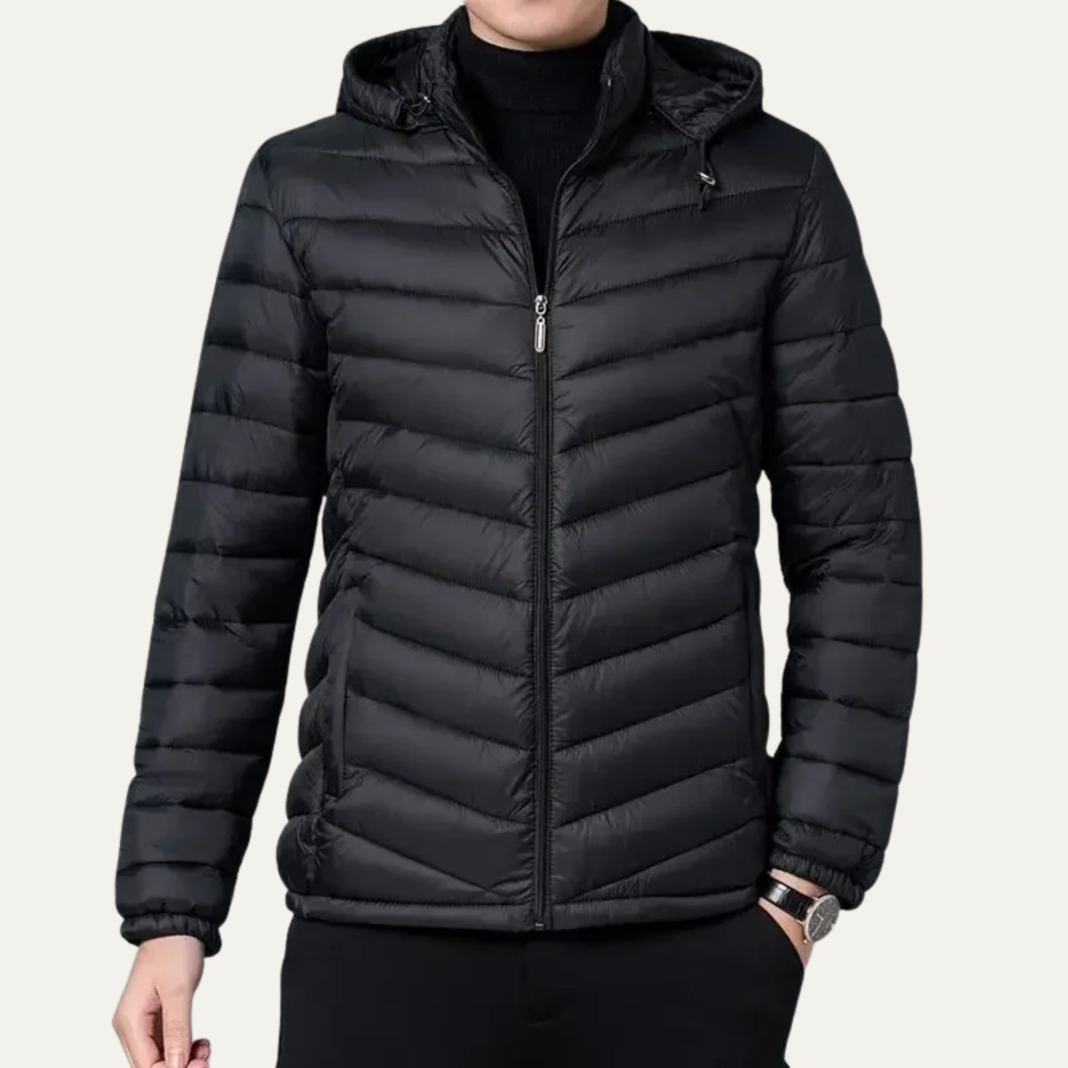 Slim Fit Men's Water Resistant Quilted Puffer Coat