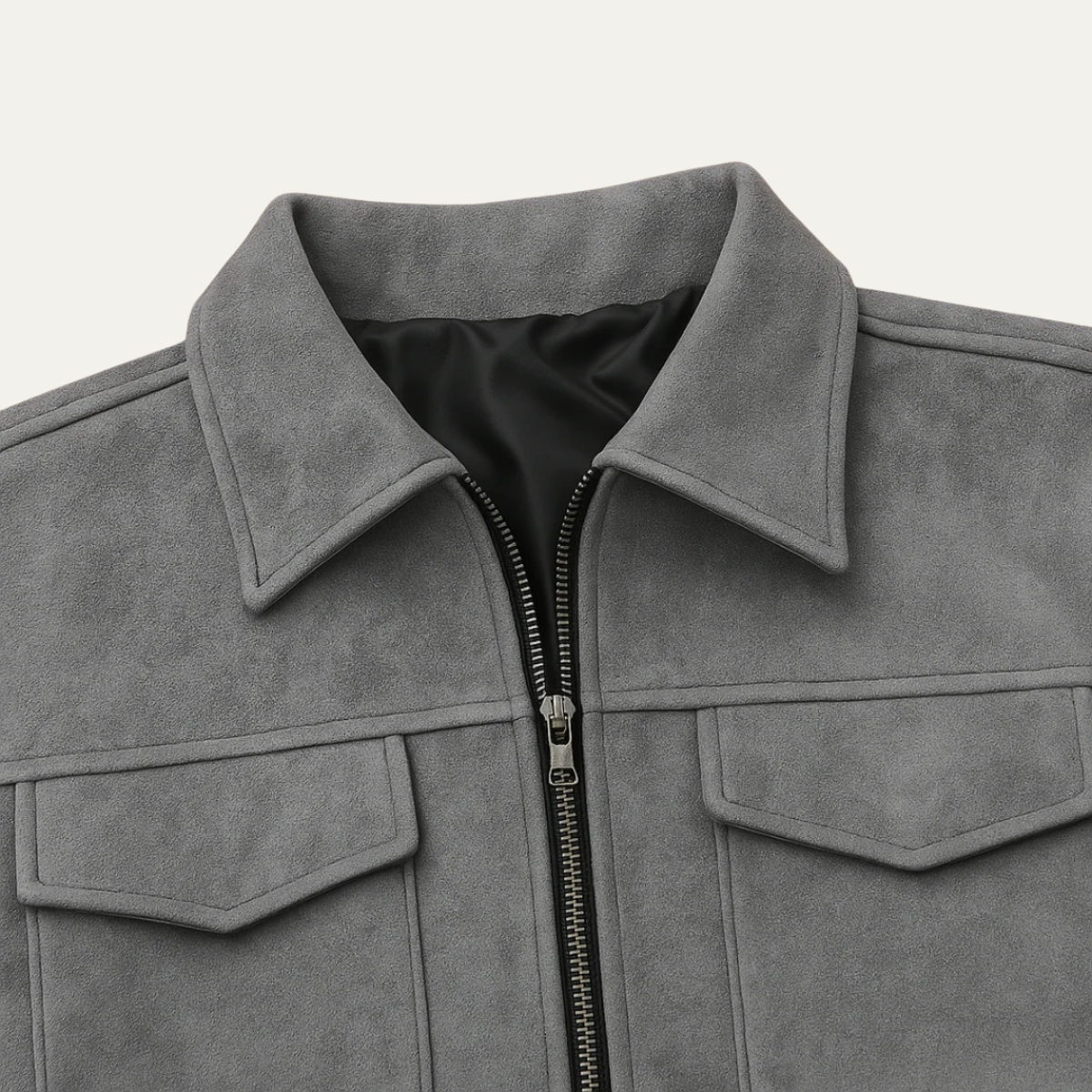 Men's Faux Leather Zip Up Jacket