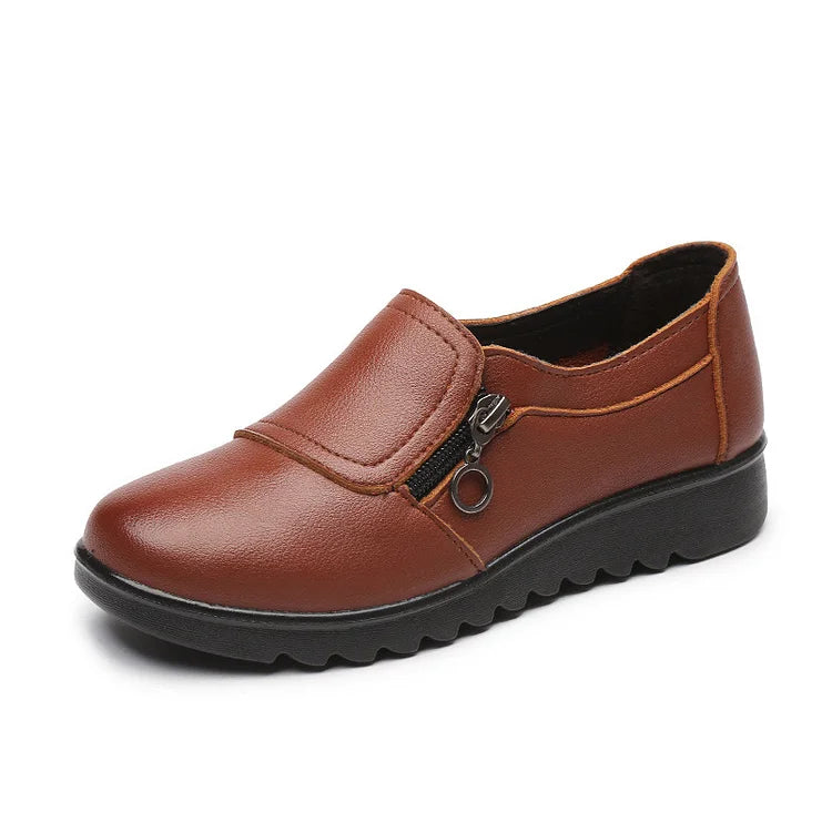 Soft Leather Slip On Loafers for Women