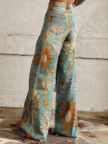 Classic Floral Loose Fit Trousers