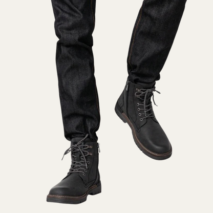 Tough Tactical Lace Up Ankle Boots with Rubber Sole