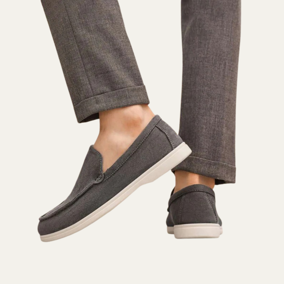 Men's Simple Leather Slip On Loafers Shoes