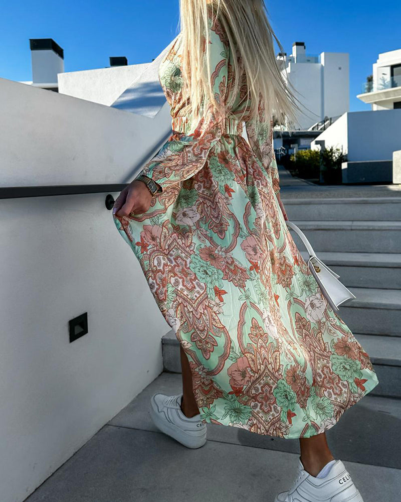 Fashionable V Neck Summer Dress for Women