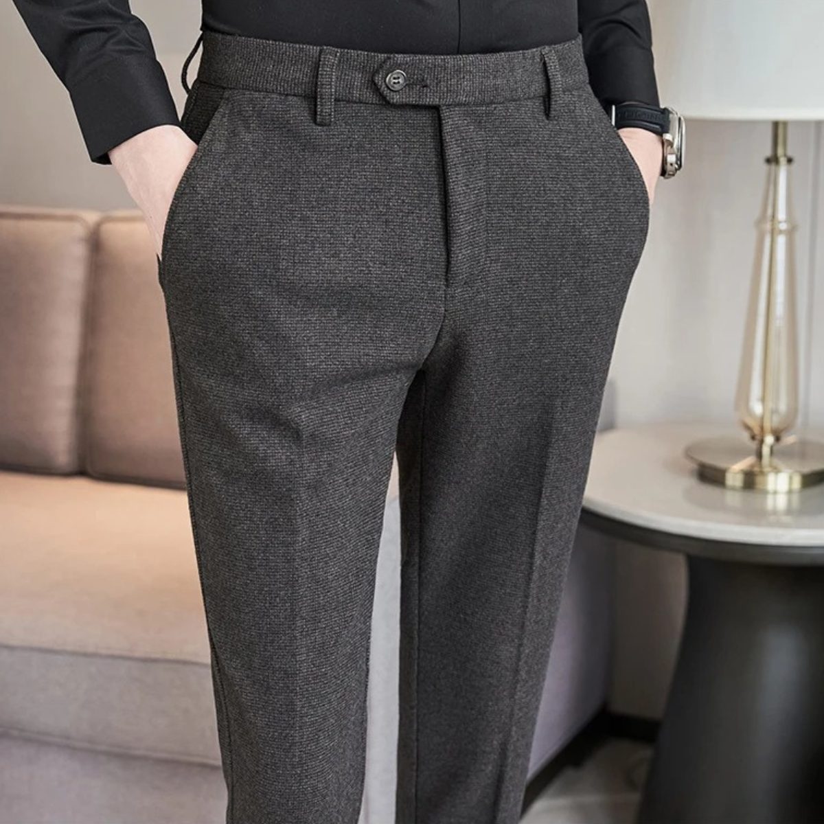 Stylish Men's Tailored Wool Formal Pants