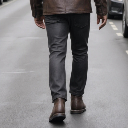 Rustic Men's Classic Brown Leather Ankle Boots