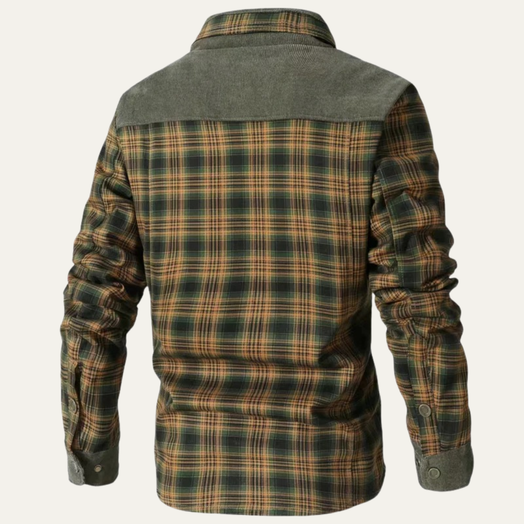 Warm Plaid Flannel Shirt Jacket for Men
