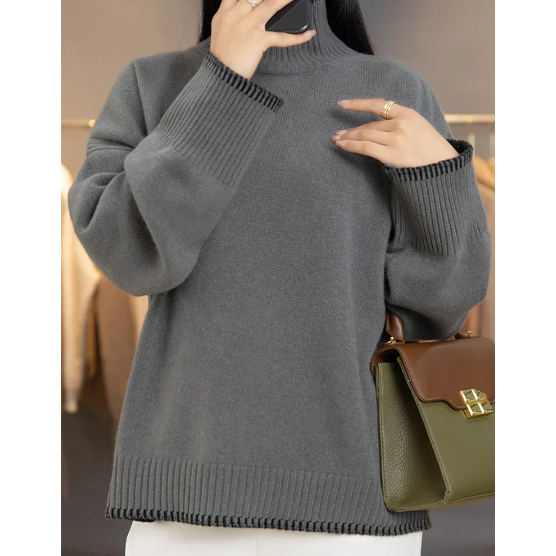 Soft Oversized Long Sleeve Women's Knit Sweater