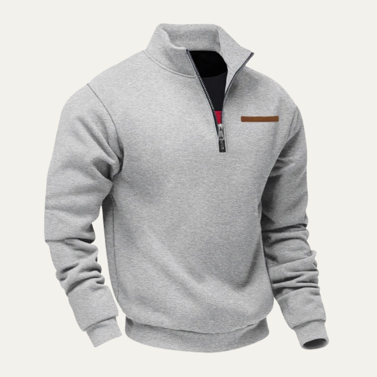 Relaxed Fit Men's Quarter Zip Pullover Sweater