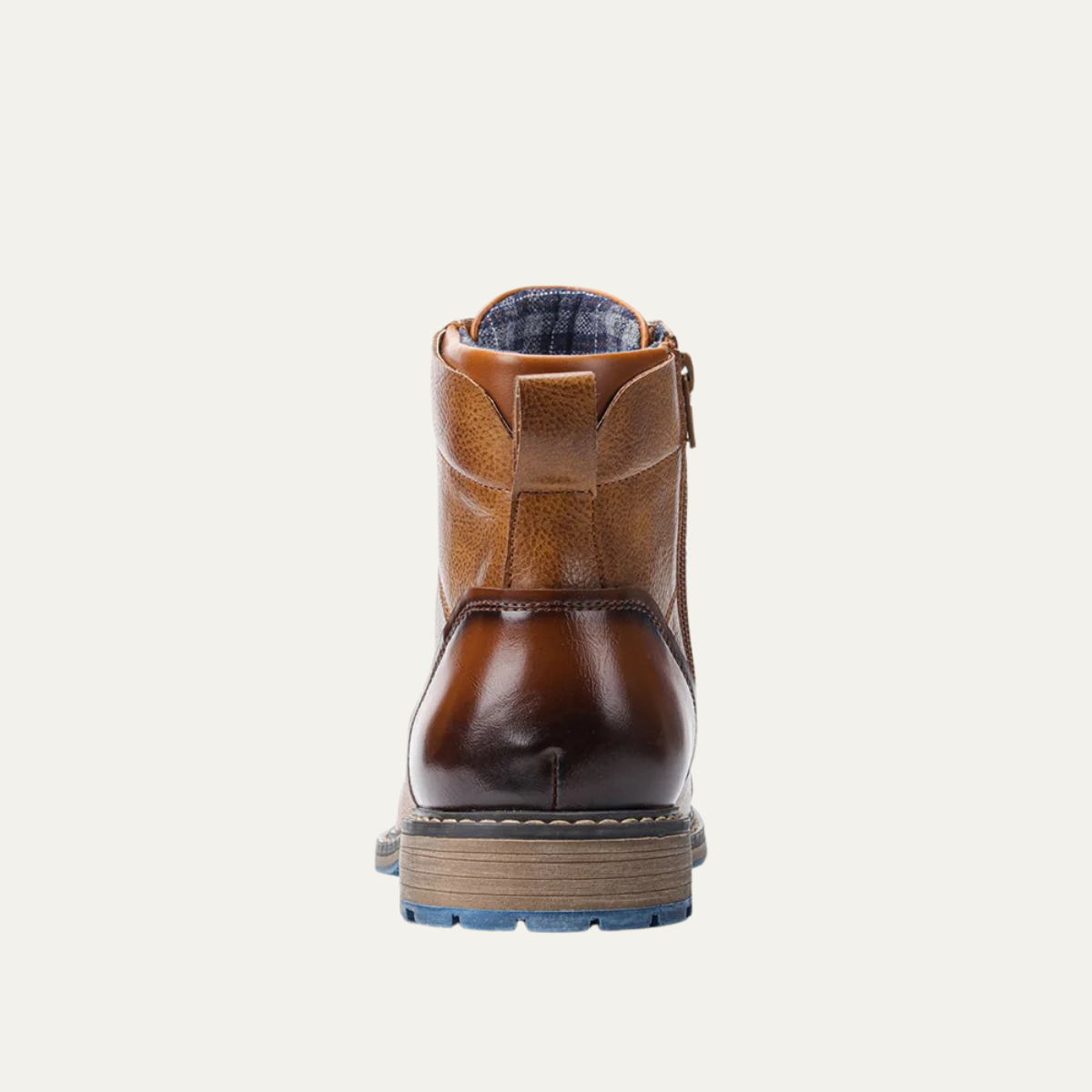 Brown Leather Mens Ankle Boots Lace Up Style