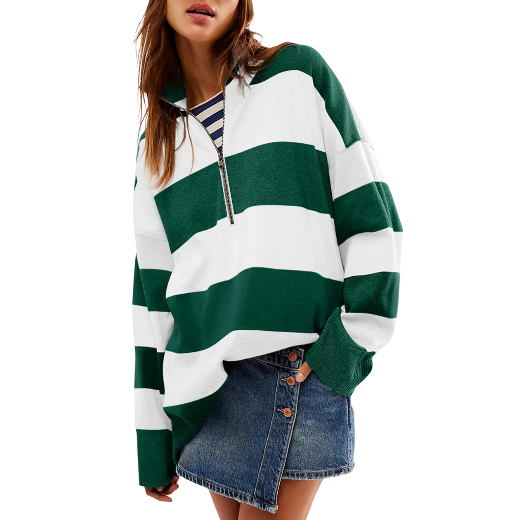 Soft Oversized Long Sleeve Half Zip Sweater