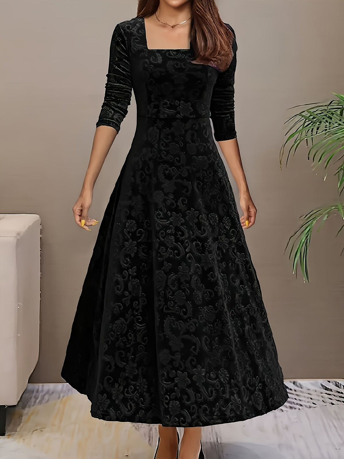 Casual Floral Print Mid Length Dress