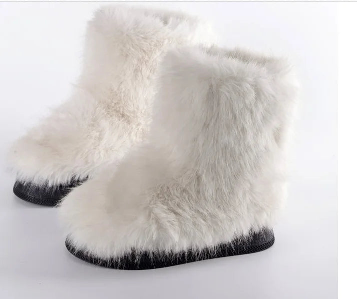 Warm Faux Fur Ankle Boots for Women