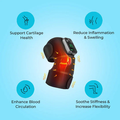 Knee Massager with Heat & Vibration, Heated Knee Brace for Knee Pain Relief