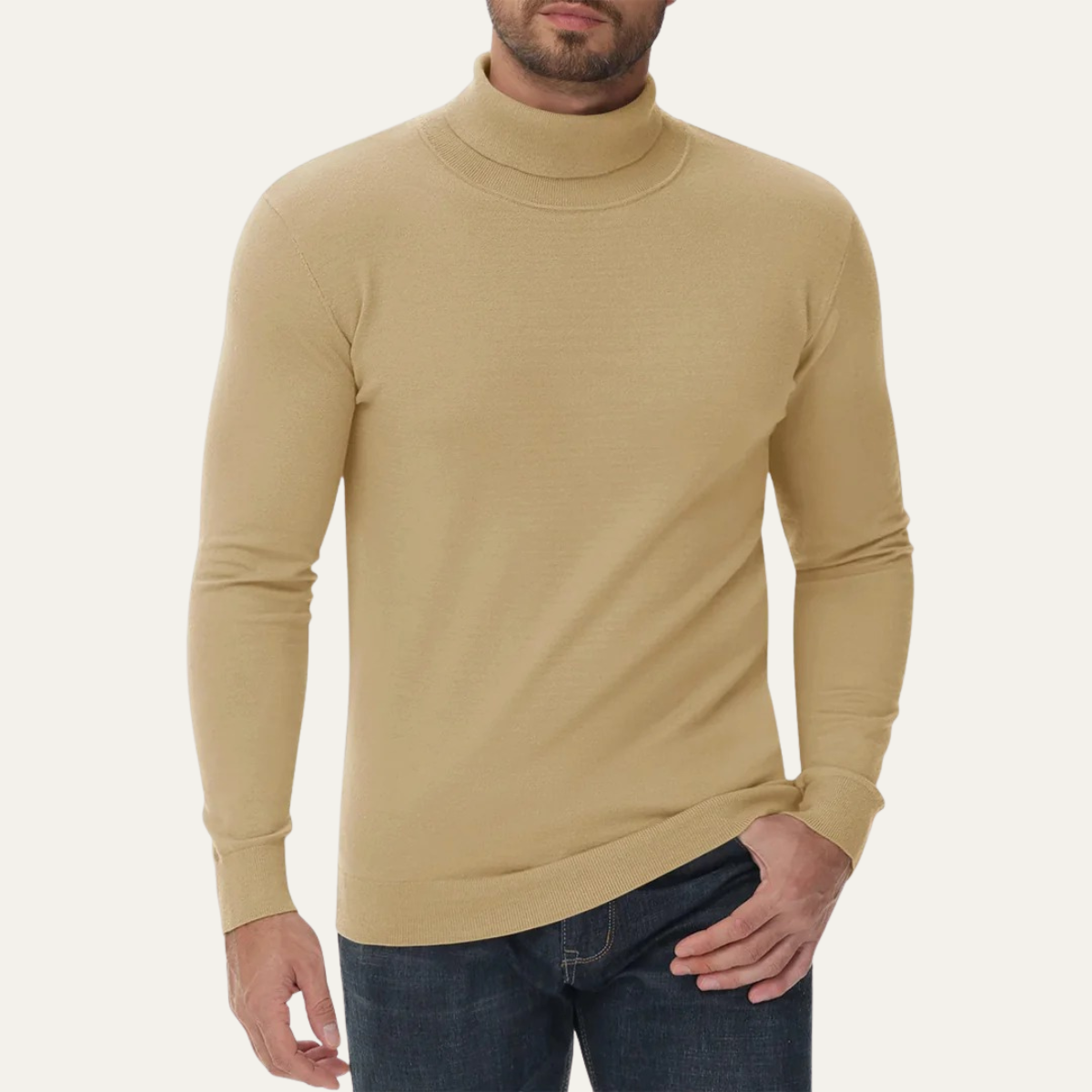 Men's Fitted Crew Neck Cotton Sweater