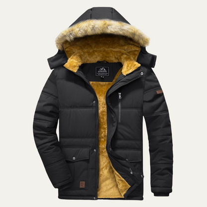 Warm Waterproof Men's Parka Coat with Removable Hood - OutfitLondon