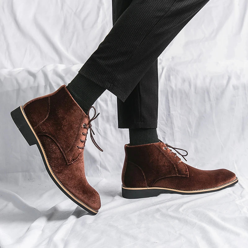 Elegant Black Leather Lace Up Boots - OutfitLondon