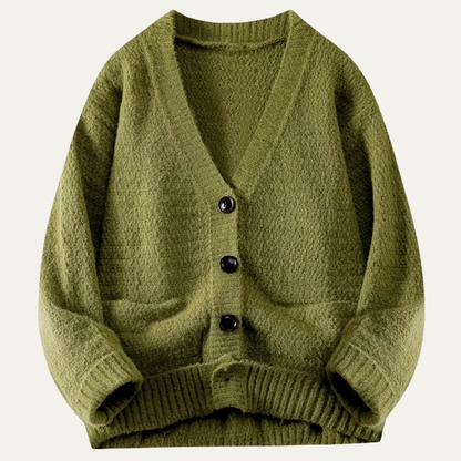Cozy Men's V Neck Knitted Cardigan Sweater