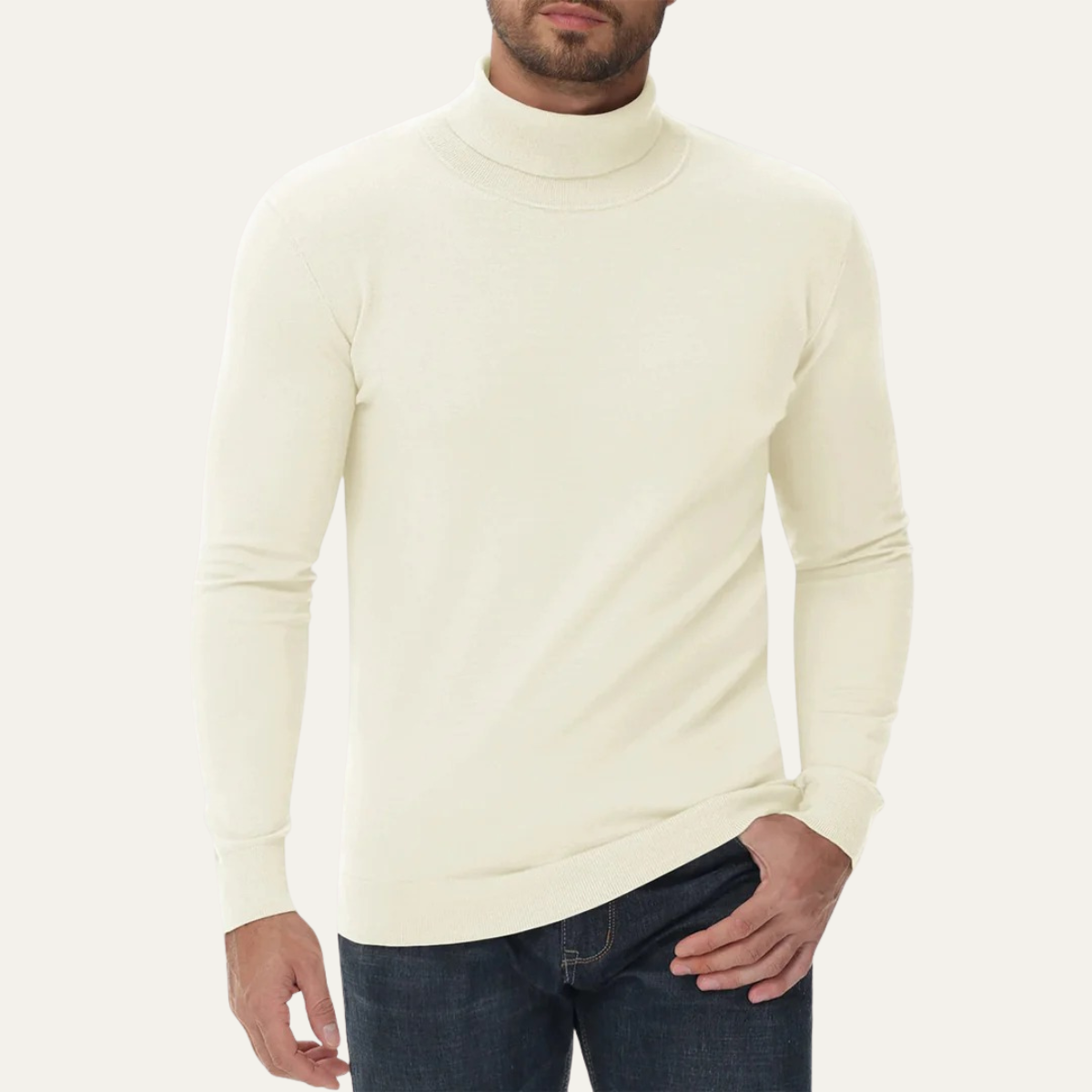 Men's Fitted Crew Neck Cotton Sweater