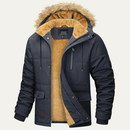 Warm Waterproof Men's Parka Coat with Removable Hood