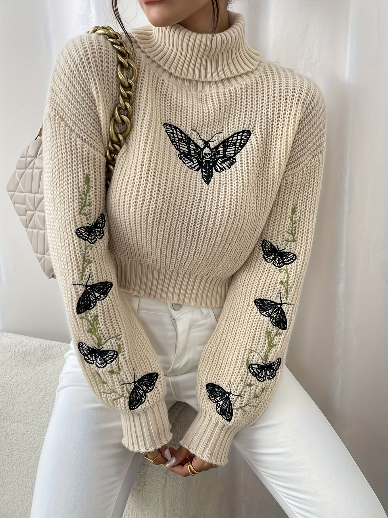 Cozy Women's Floral Knit Sweater