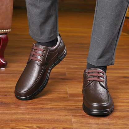 Comfortable Men's Brown Leather Lace Shoes