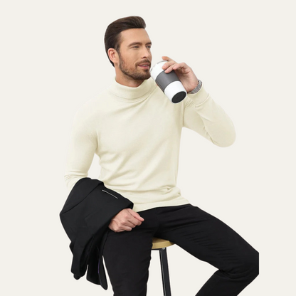 Men's Fitted Crew Neck Cotton Sweater