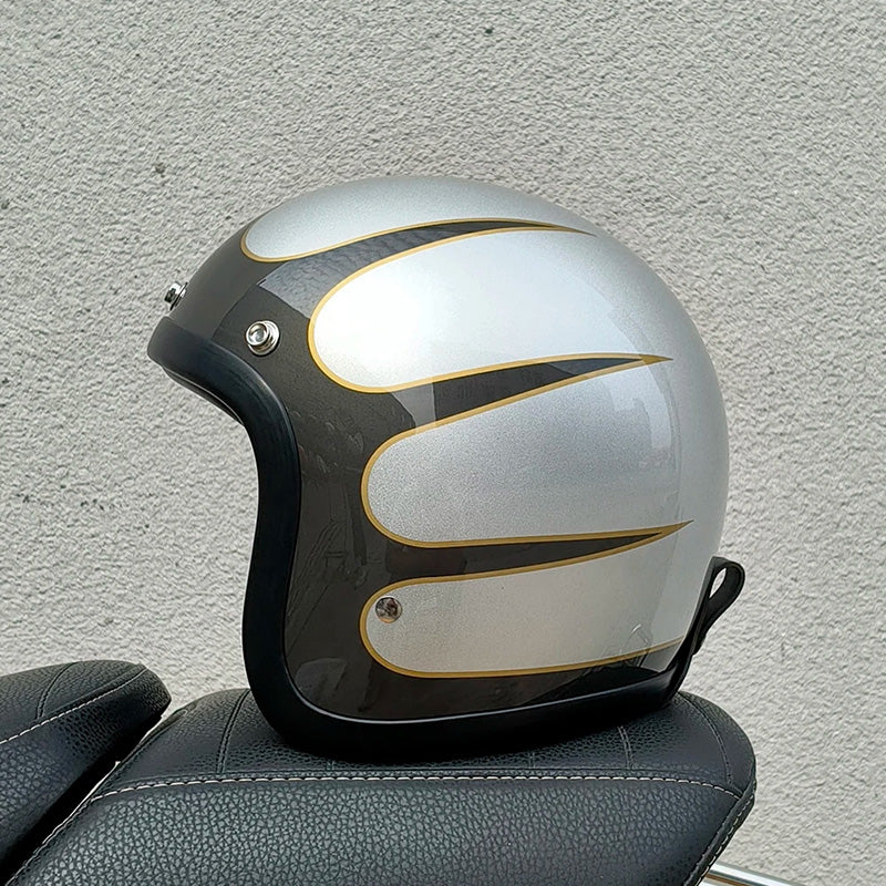 Retro Style Motorcycle Helmet DOT ECE Certified