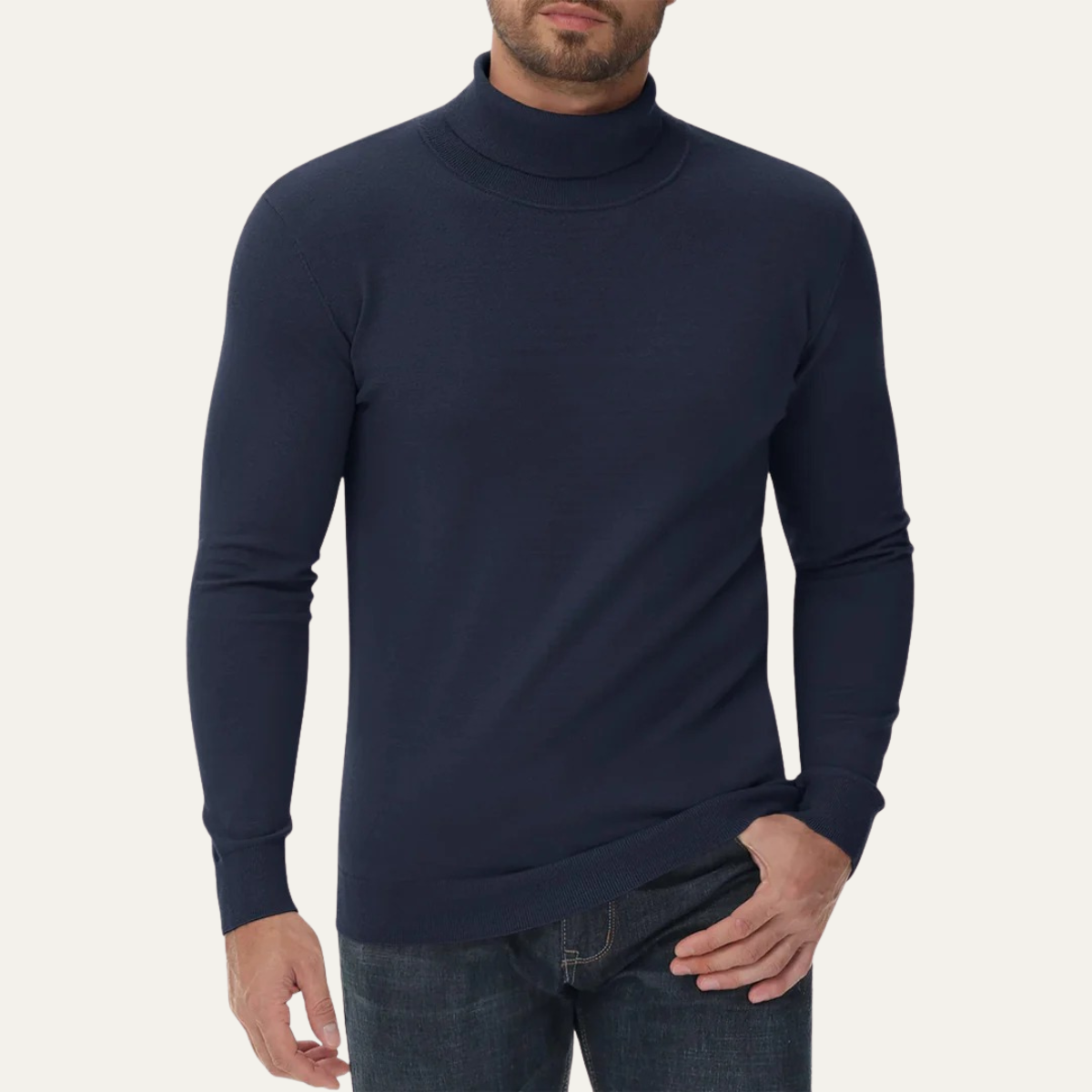 Men's Fitted Crew Neck Cotton Sweater