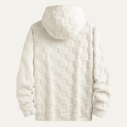 Warm Mens Fleece Coat with Plaid Pattern