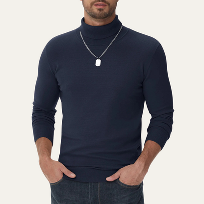 Men's Fitted Crew Neck Cotton Sweater