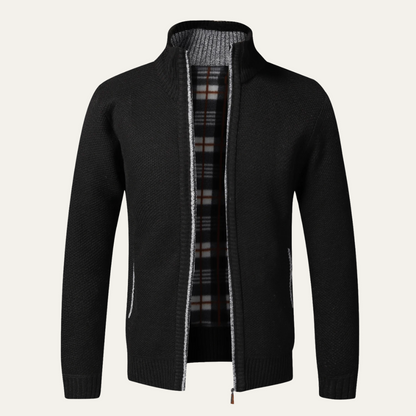 Men's Thick Crew Neck Zipper Sweater Jacket - OutfitLondon