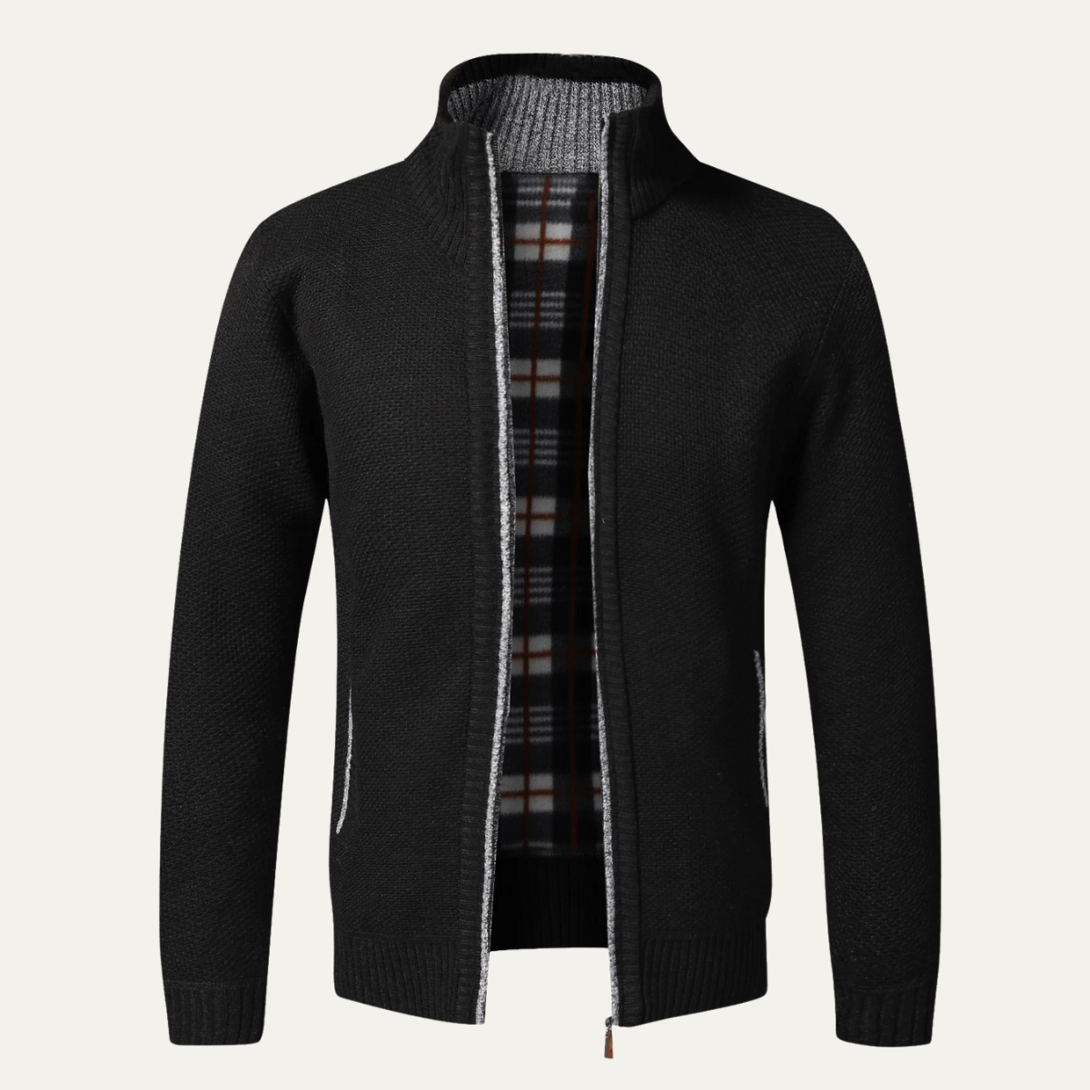Warm Mens Knit Zipper Cardigan Sweater - OutfitLondon
